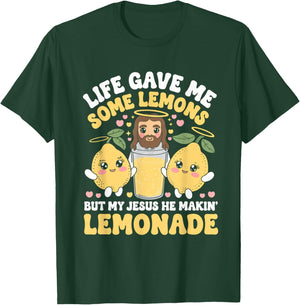 Life Gave Me Some Lemons Jesus Christian Cross Bible T-Shirt - T-Shirt | Forest