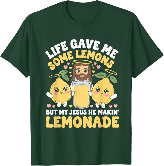 Life Gave Me Some Lemons Jesus Christian Cross Bible T-Shirt - T-Shirt | Forest