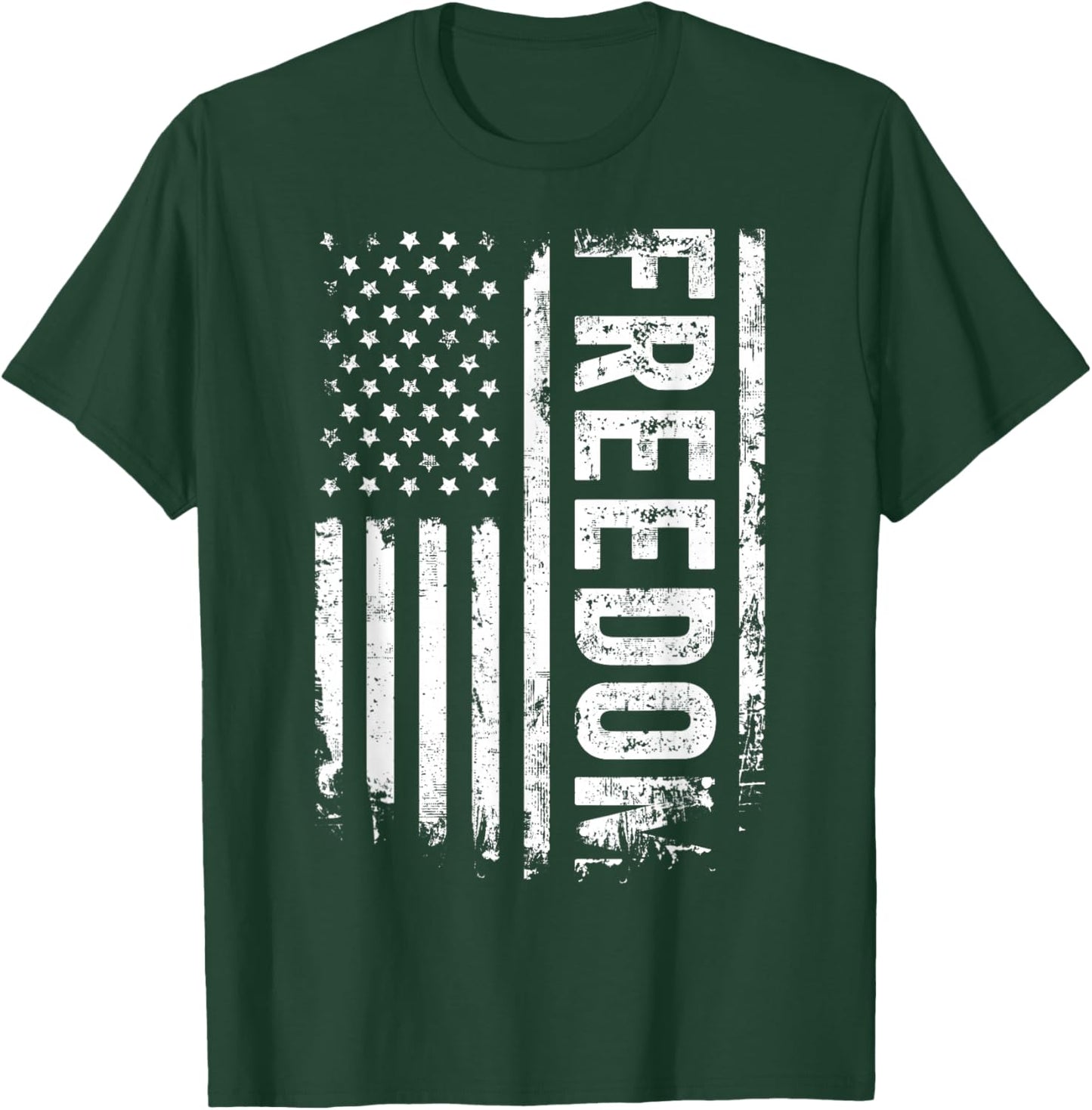 Vintage America Flag Freedom Grunge USA Design T-Shirt - T-Shirt | Forest