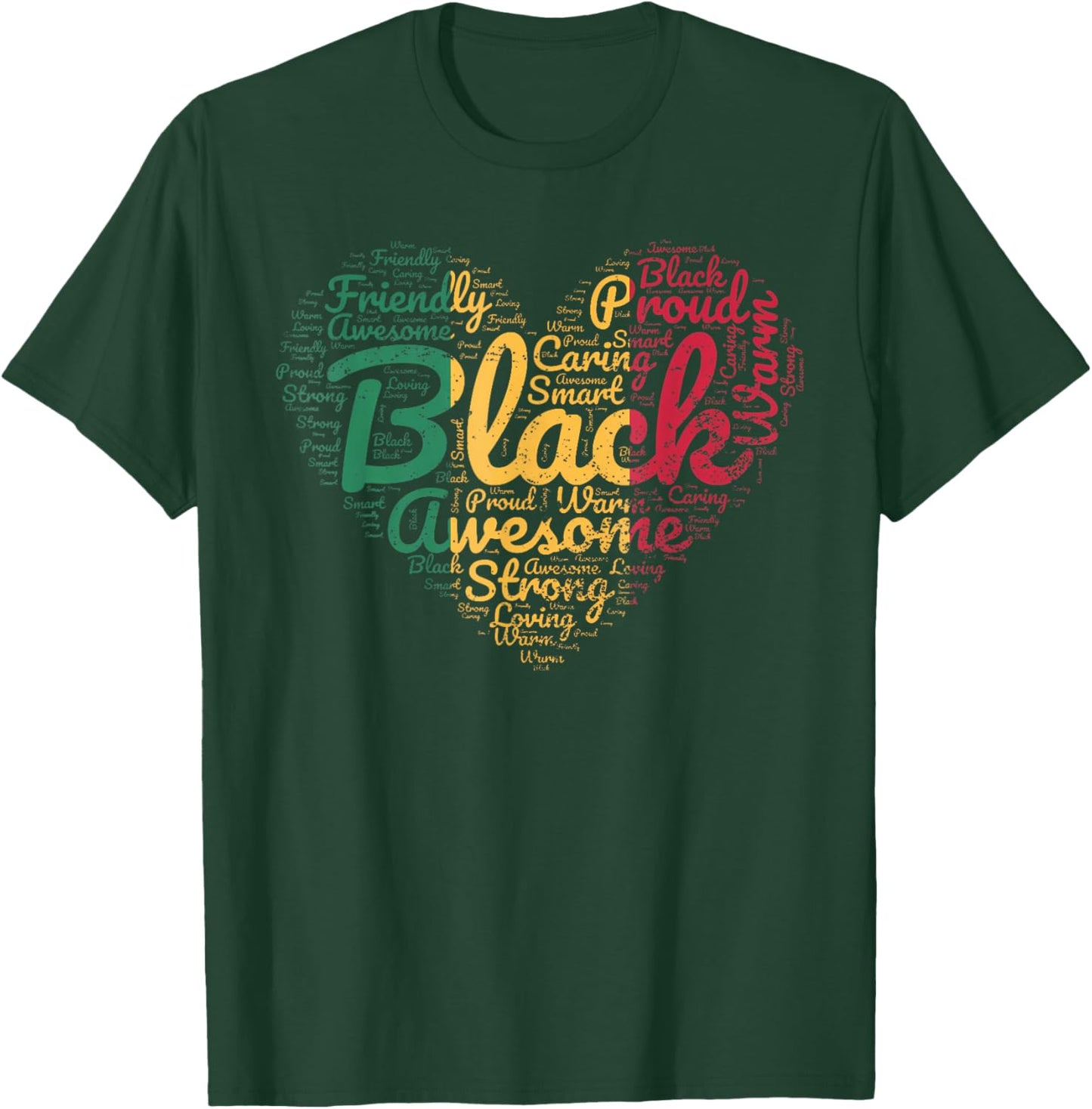 Valentines Day Juneteenth Black History Month Proud Heart T-Shirt - T-Shirt | Forest