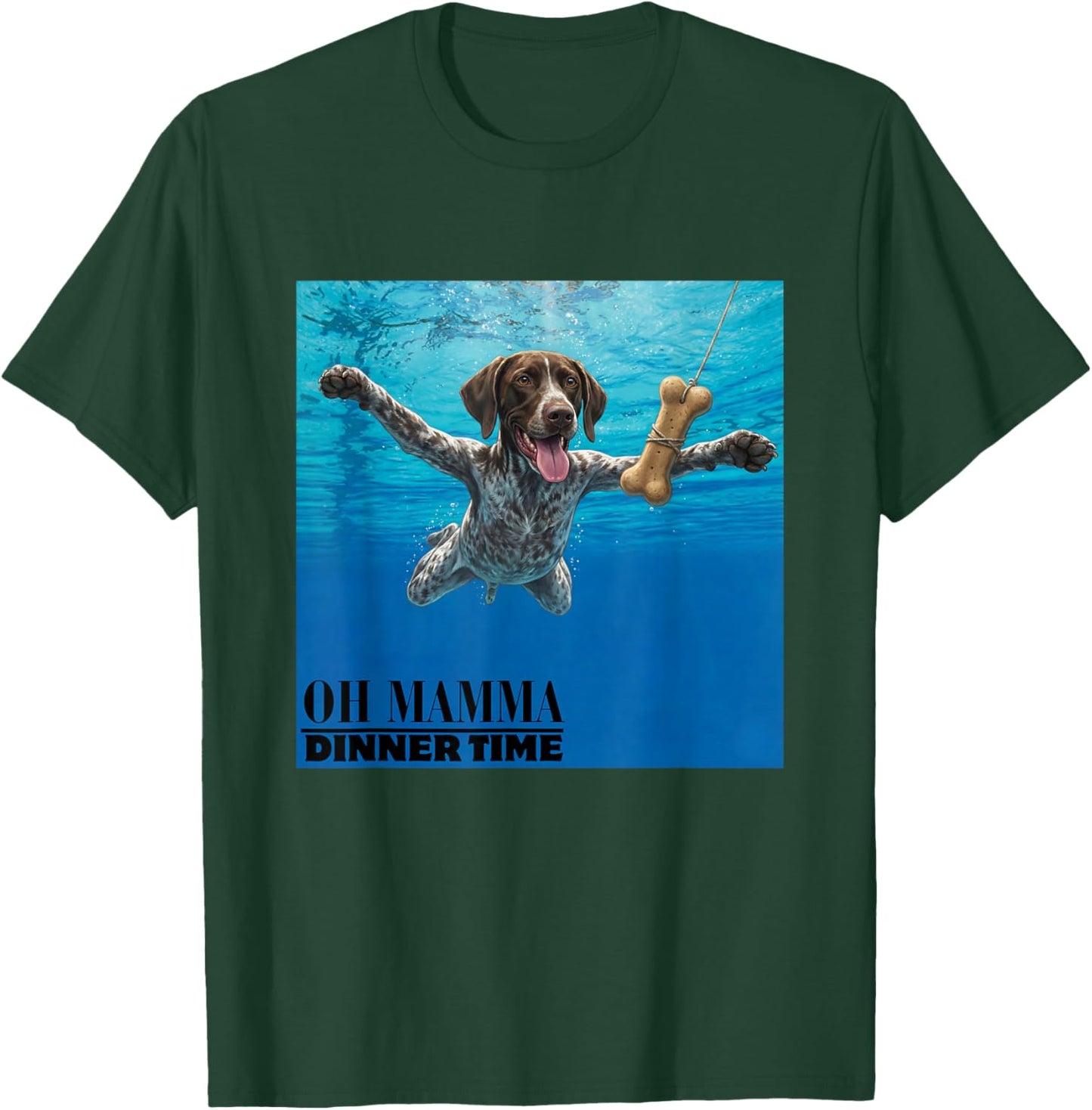 Funny German Shorthaired Pointer Swimming Underwater T-Shirt - T-Shirt | Forest