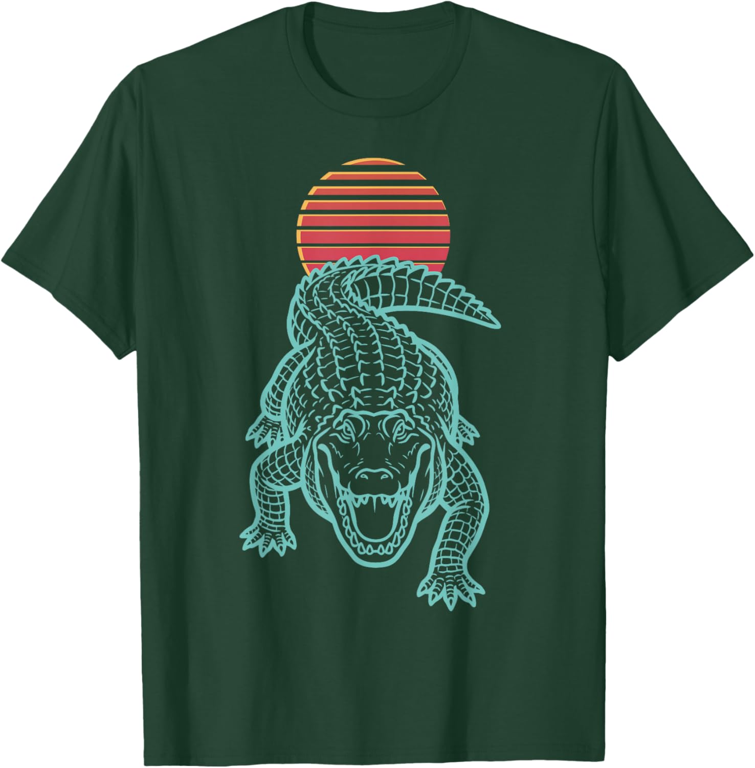 Alligator Lover Crocodile Reptile Retro Synthwave 80s T-Shirt - T-Shirt | Forest
