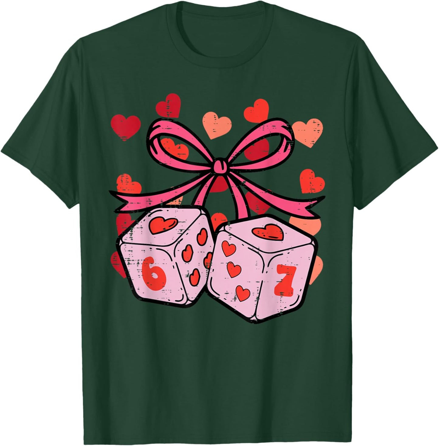 Valentines Day Dices 6 7 Funny 67 Meme Kids Boys Youth T-Shirt - T-Shirt | Forest