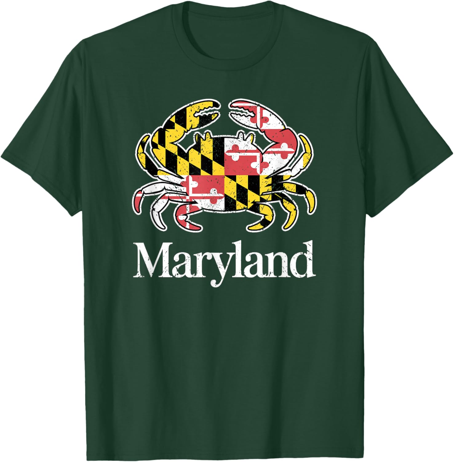 Maryland Crab State Flag Graphic T-Shirt - T-Shirt | Forest