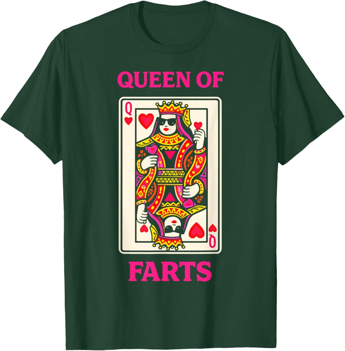 Queen of Farts Funny Poker Playing Card Humor T-Shirt - T-Shirt | Forest