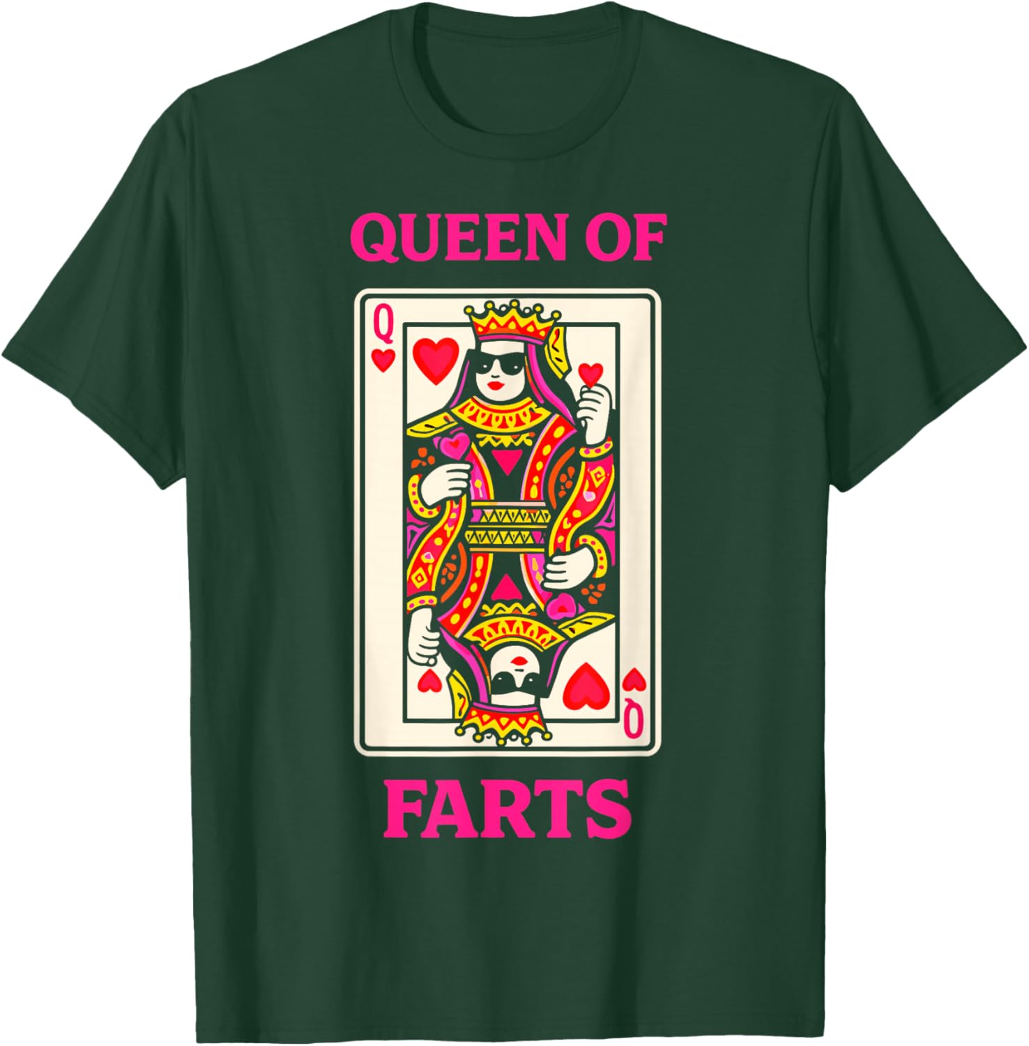 Queen of Farts Funny Poker Playing Card Humor T-Shirt - T-Shirt | Forest