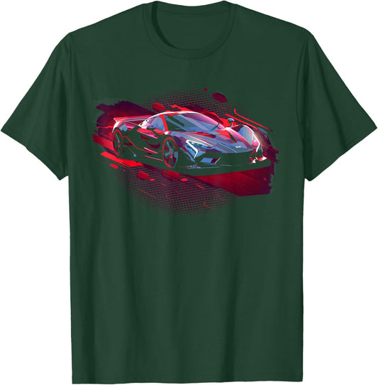 Supercar Exotic Sports Car Concept Poster Style Boys Graphic T-Shirt - T-Shirt | Forest