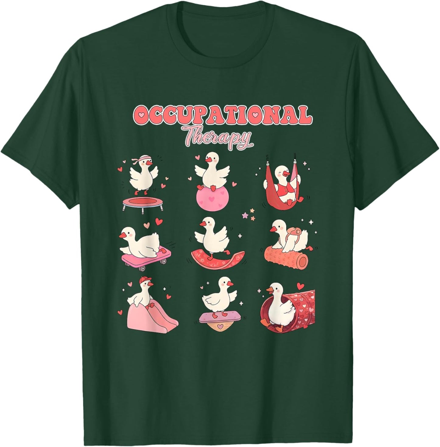 Occupational Therapy Valentine's Day Silly Goose OT OTA T-Shirt - T-Shirt | Forest