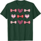 Valentines Day Coquette Bows Hearts Girls Boys Kids Women T-Shirt - T-Shirt | Forest