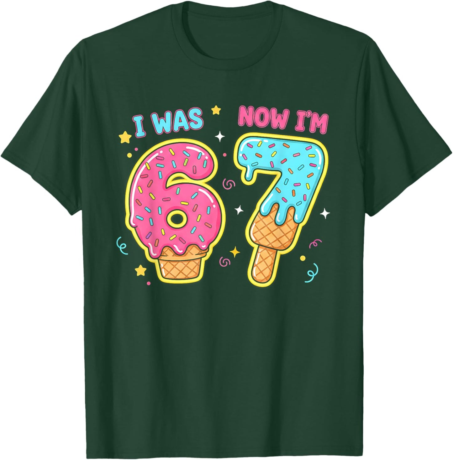 7 Year Old 7th Birthday Shirt was 6 Now I'm 7 67 Funny Kids T-Shirt - T-Shirt | Forest