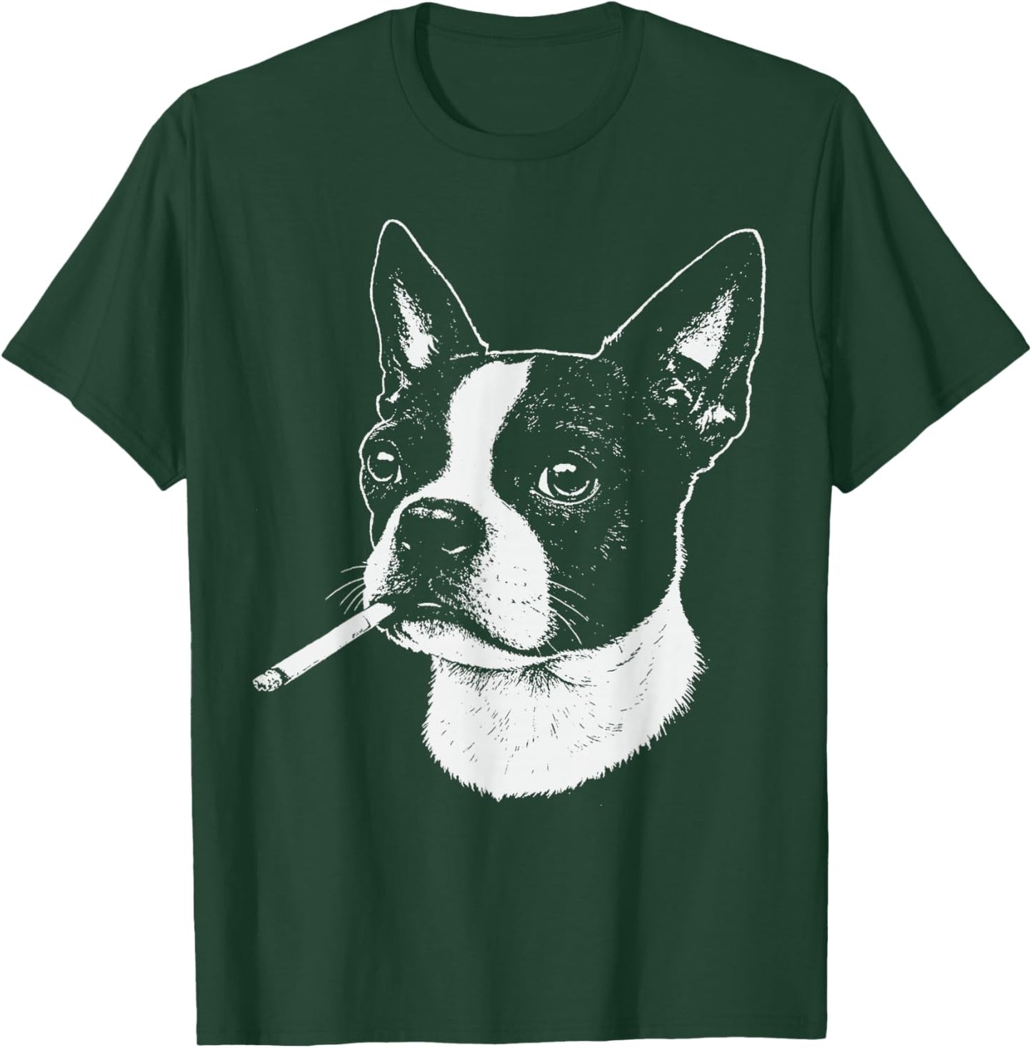 Boston Terrier Meme Funny Dog Smoking Cigarette T-Shirt - T-Shirt | Forest