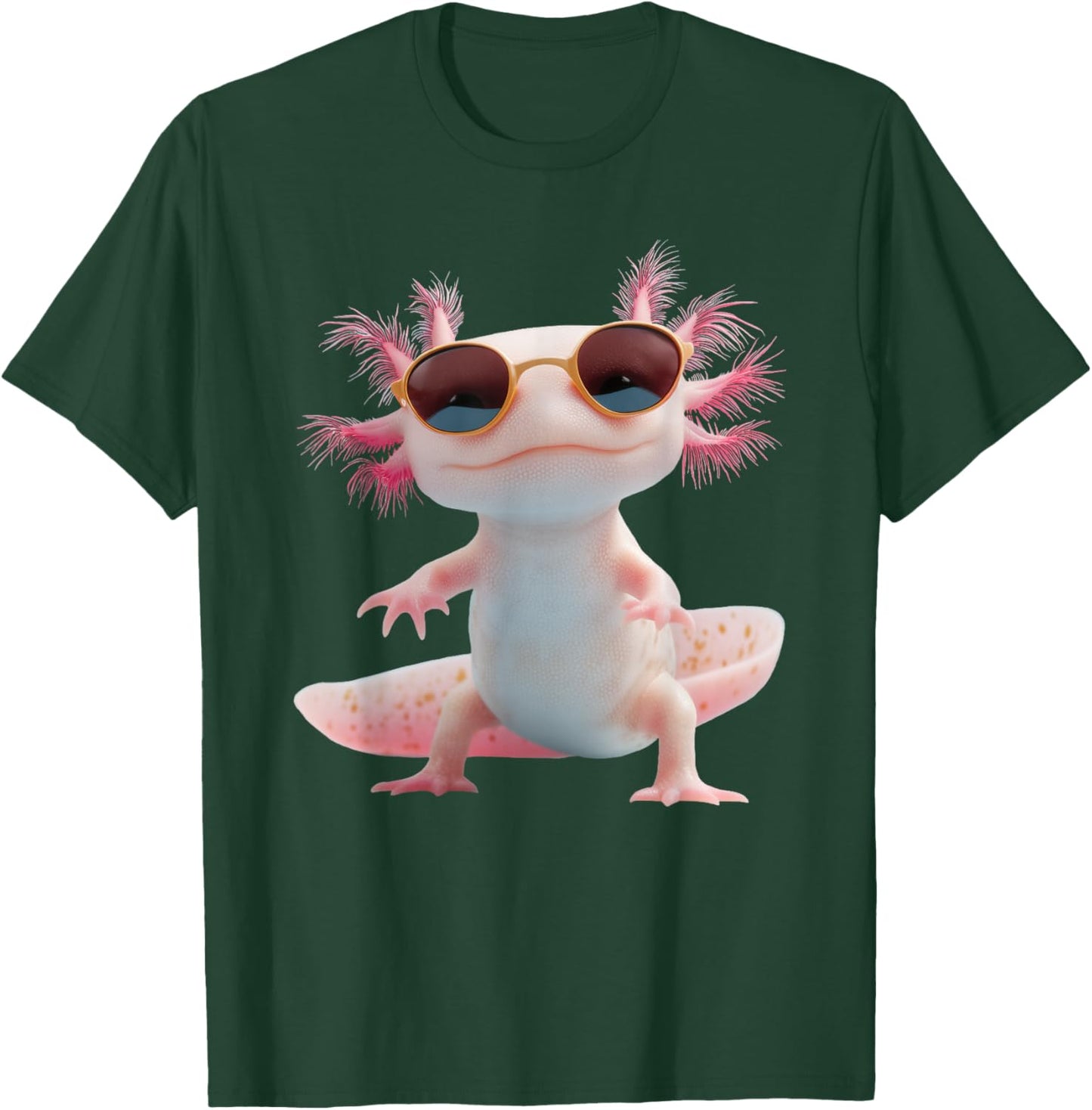 Axolotl Wearing Sunglasses Kawaii Funny Graphic T-Shirt - T-Shirt | Forest