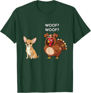 Funny Thanksgiving Chihuahua and Turkey T-Shirt - T-Shirt | Forest
