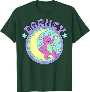 Barney Sitting on Crescent Moon Starry Sky T-Shirt - T-Shirt | Forest
