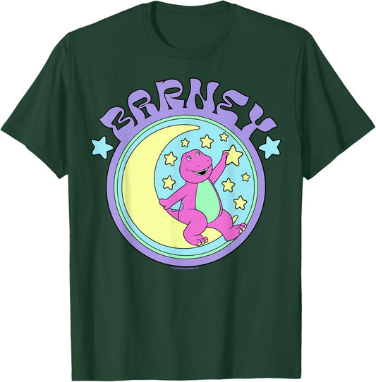 Barney Sitting on Crescent Moon Starry Sky T-Shirt - T-Shirt | Forest