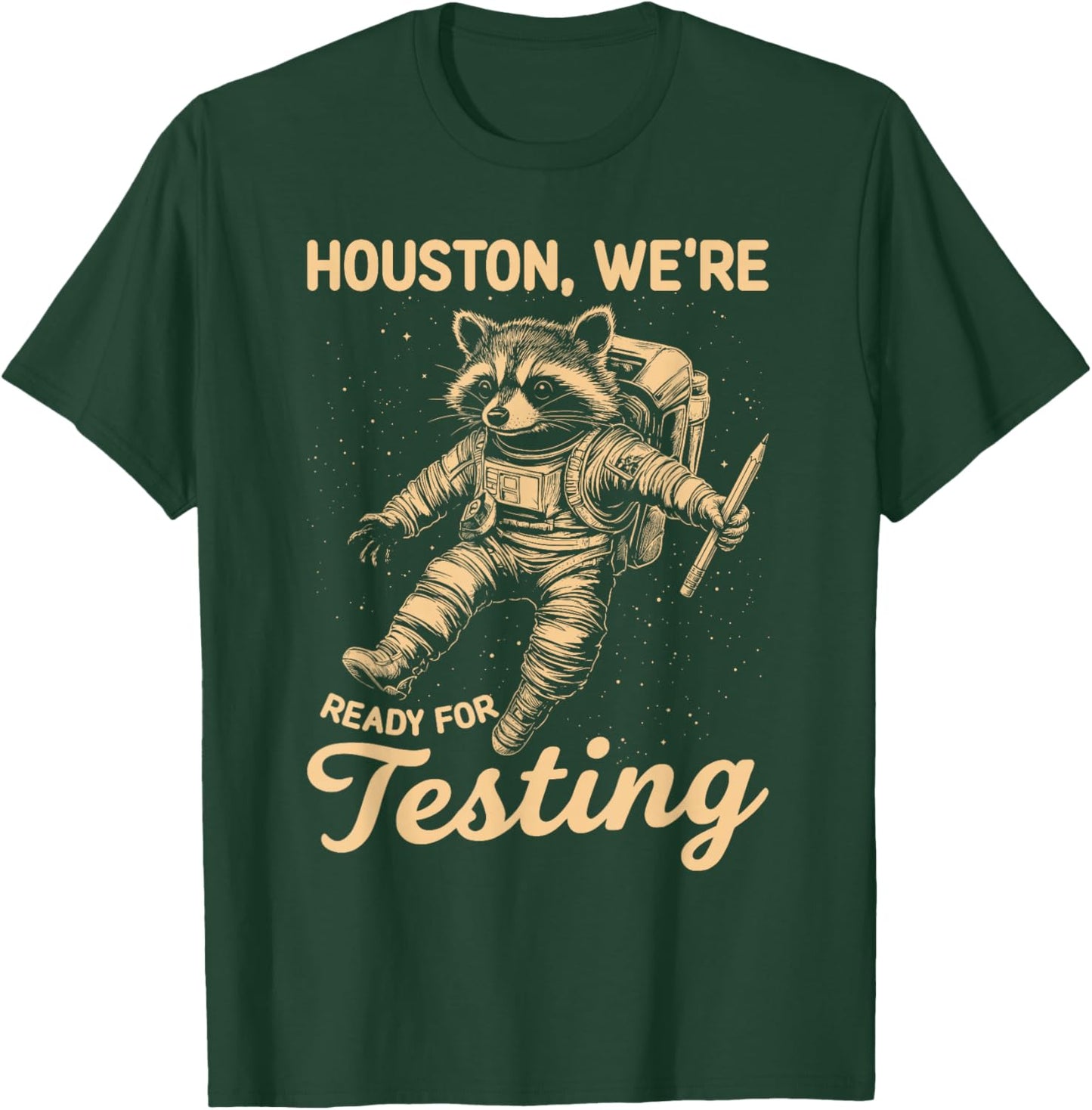 State Testing Teacher Life Funny Racoon Teacher Test Day T-Shirt - T-Shirt | Forest