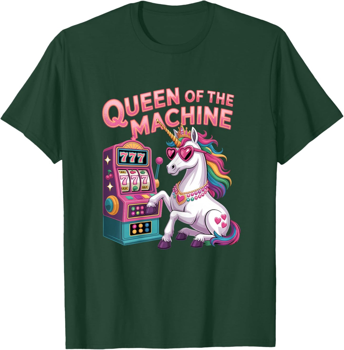 Cute Slot Machine Queen Casino Gambling Poker Player T-Shirt - T-Shirt | Forest