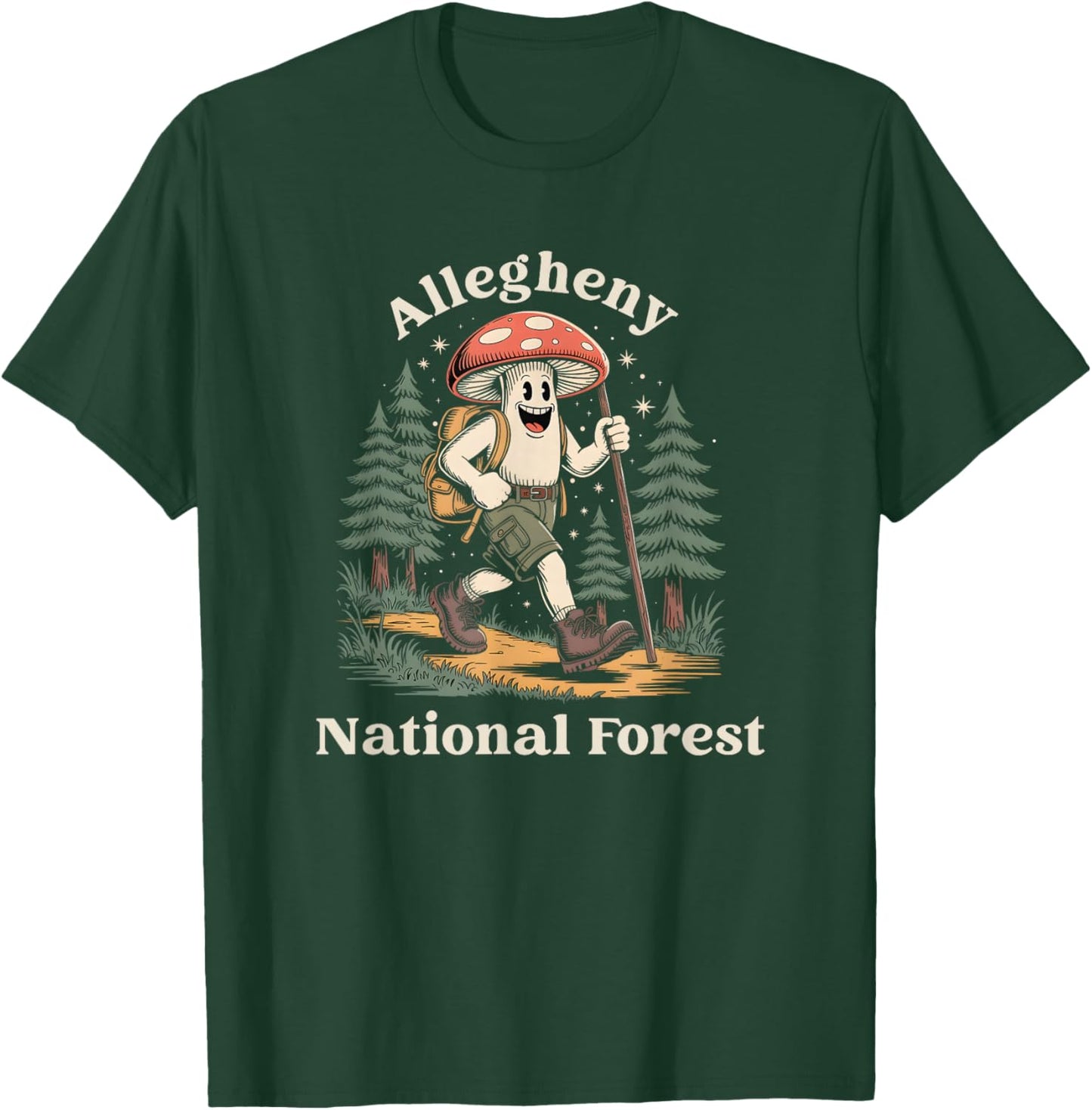 Allegheny National Forest Pennsylvania Hiking Mushroom T-Shirt - T-Shirt | Forest