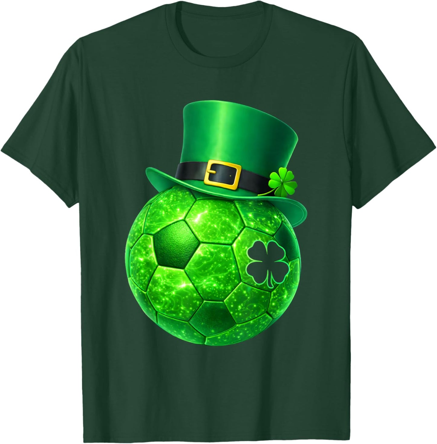 Funny Shamrock Leprechaun Soccer St Patricks Men Boy Kid T-Shirt - T-Shirt | Forest