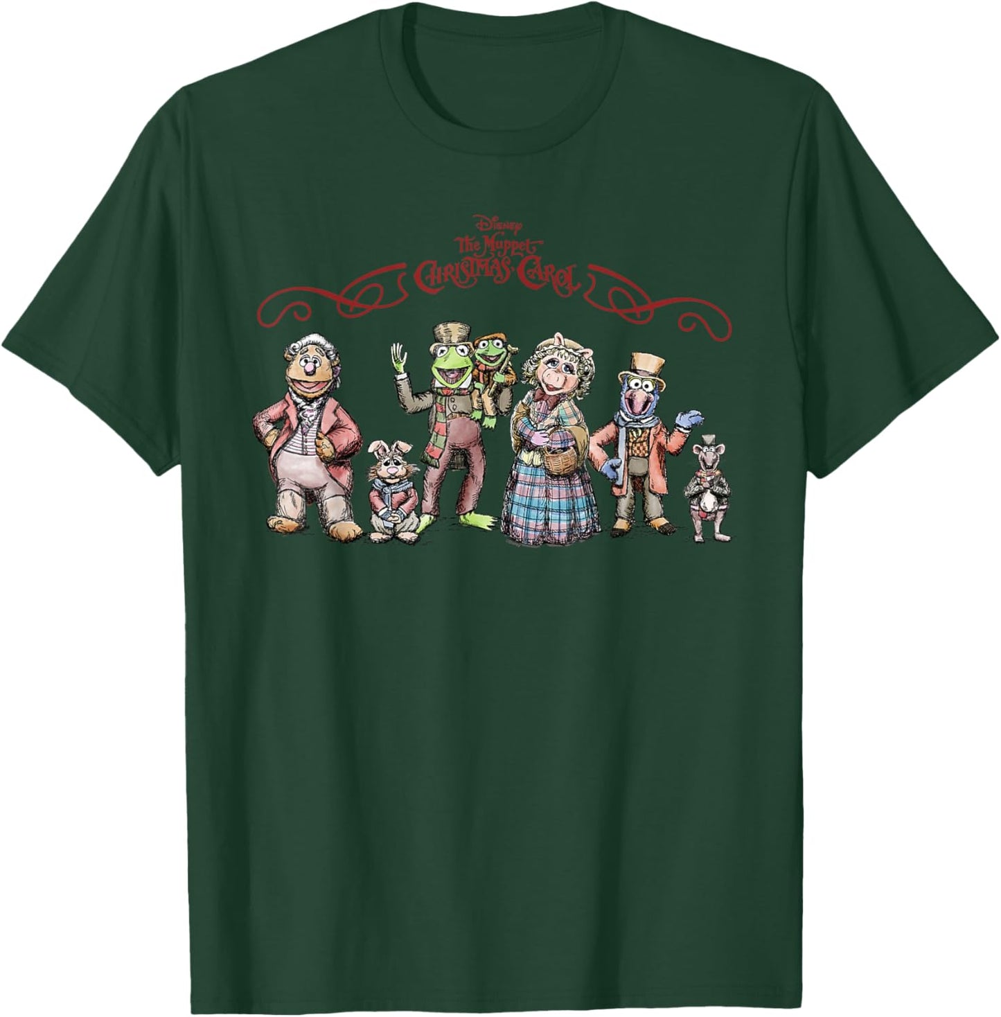 Disney The Muppet Christmas Carol Holiday Character Lineup T-Shirt - T-Shirt | Forest