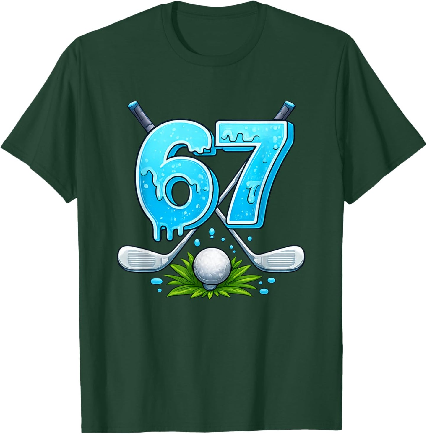 Awesome 67 Meme Golfing Gifts for Kids Teens Viral Meme 6 7 T-Shirt - T-Shirt | Forest
