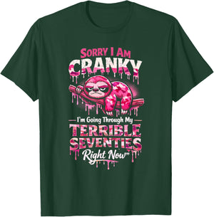 Sorry Im Cranky Terrible Seventies Sloth Pink Camo Grandma T-Shirt - T-Shirt | Forest