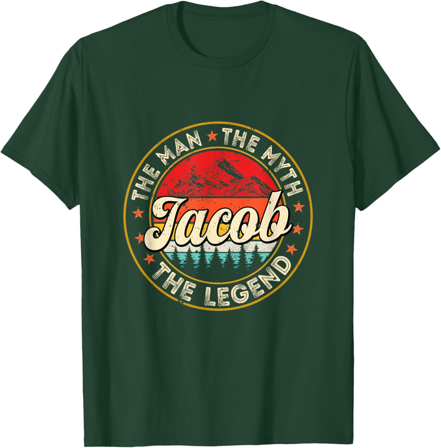 Jacob The Man The Myth The Legend Personalized Name T-Shirt - T-Shirt | Forest