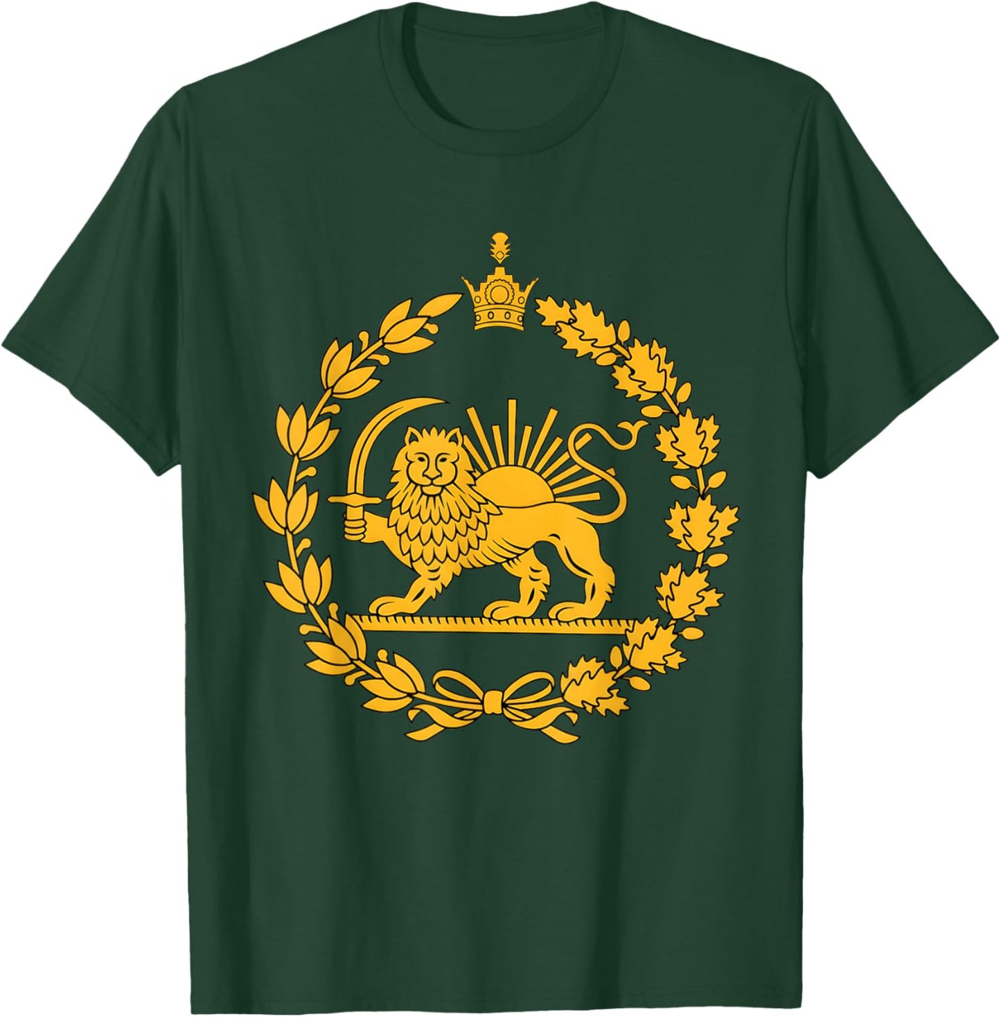 Lion and Sun Iran Persian Flag Iran Shir o Khorshid Graphic T-Shirt - T-Shirt | Forest