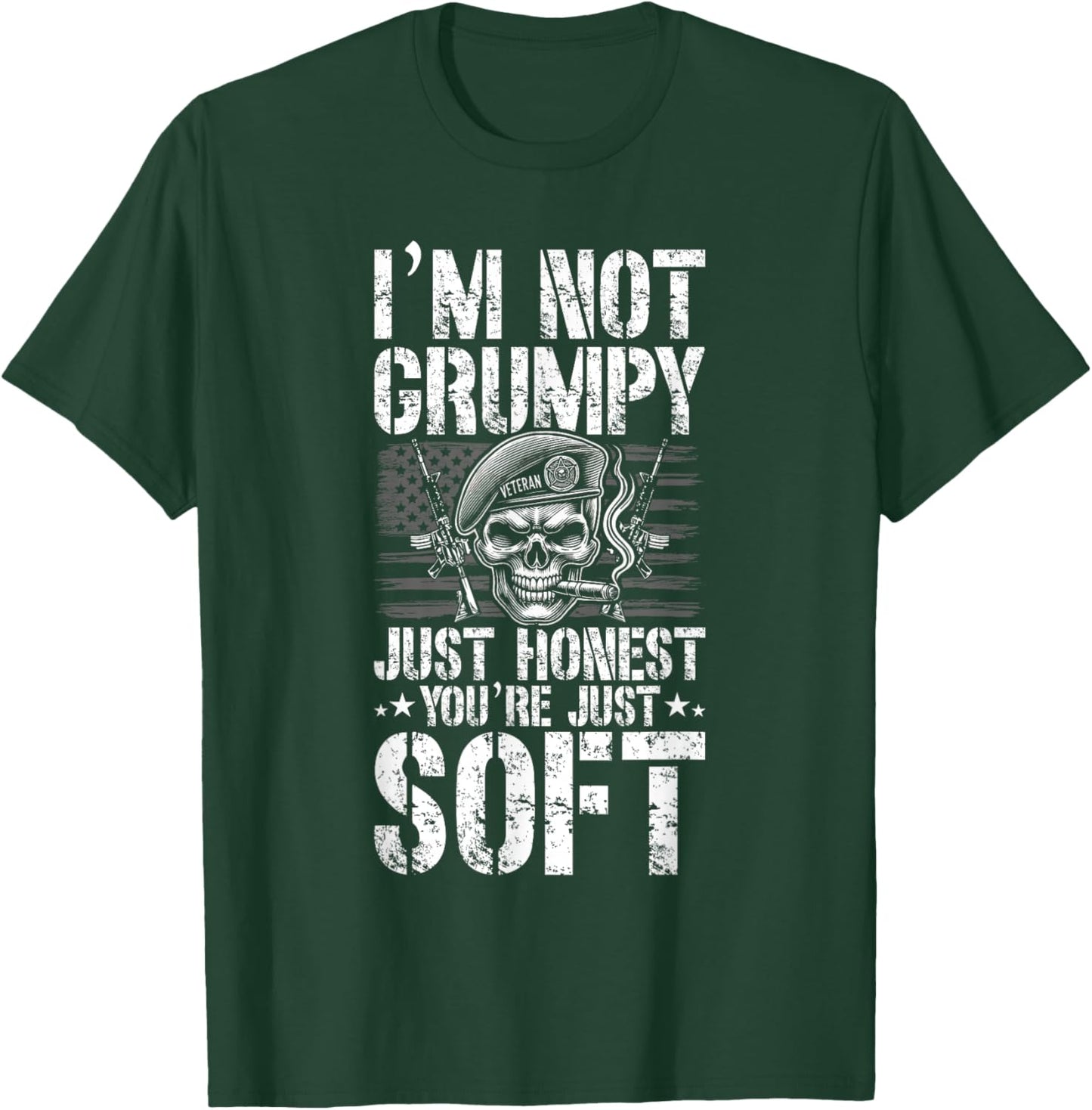 Grumpy Old Veteran us Flag Vet Disgruntled Veteran T-Shirt - T-Shirt | Forest