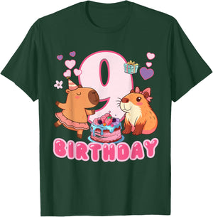 I'm 9 Year Old Capy Birthday to Me 9th Birthday Capybara T-Shirt - T-Shirt | Forest