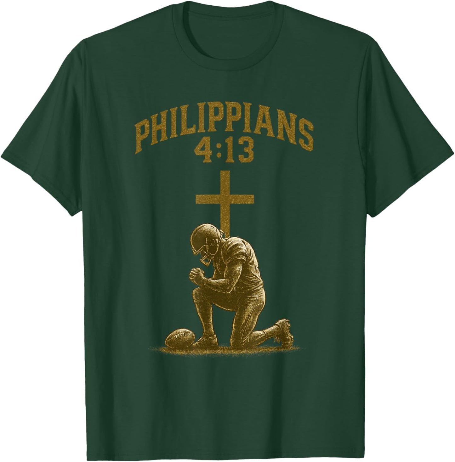 Christian Football Philippians T-Shirt - T-Shirt | Forest