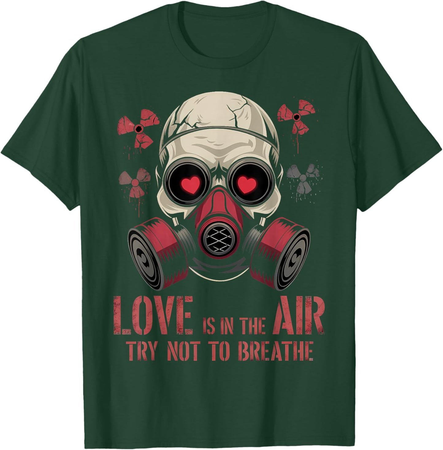 Valentine Skull Gas Mask Love Aesthetic T-Shirt - T-Shirt | Forest