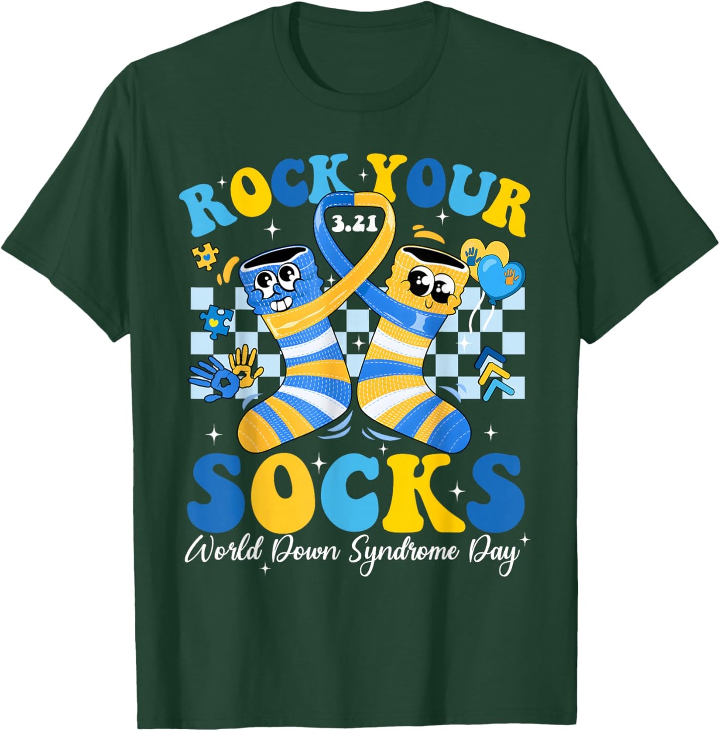 World Down Syndrome Day Rock Your Socks Men Women Kid T-Shirt - T-Shirt | Forest