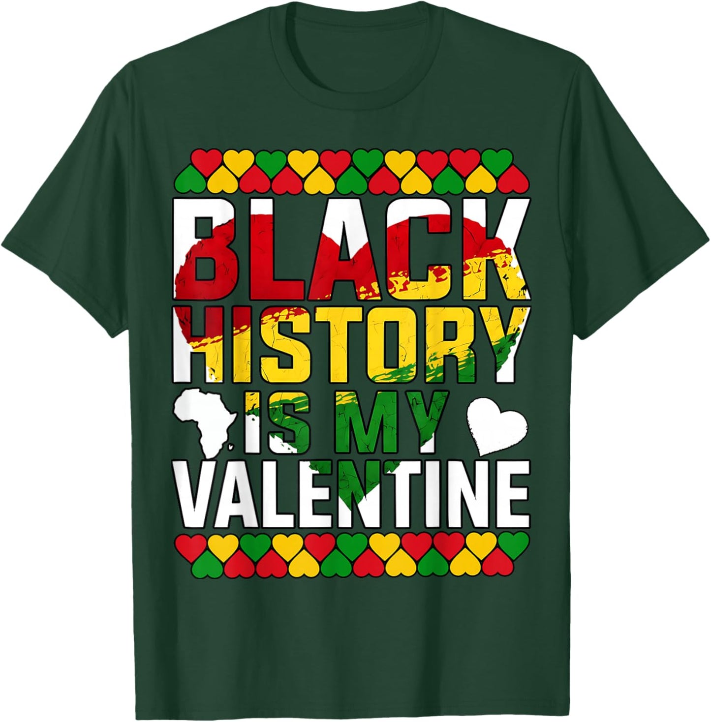 Black History Month is My Valentine Heart Afro Women Men red T-Shirt - T-Shirt | Forest
