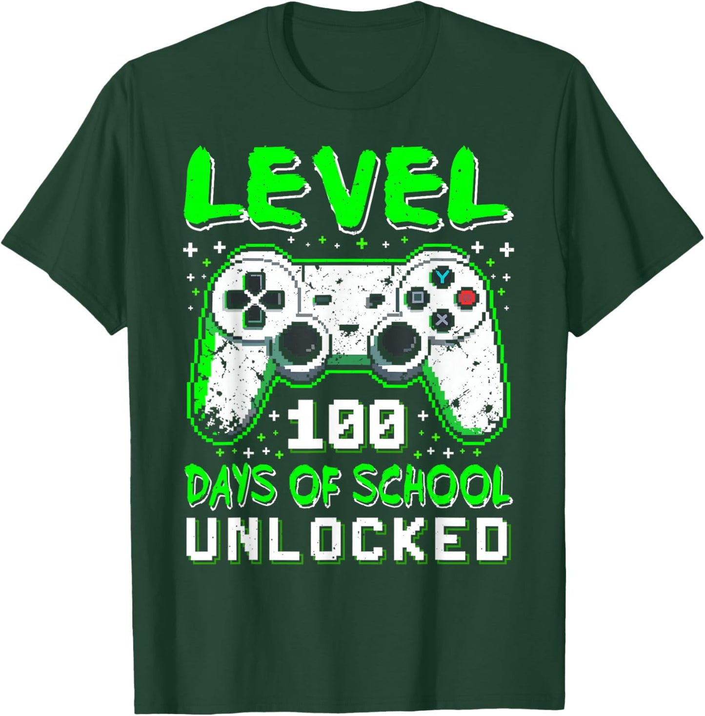 Level 100 Days of School Unlocked Boys 100th Day of School T-Shirt - T-Shirt | Forest