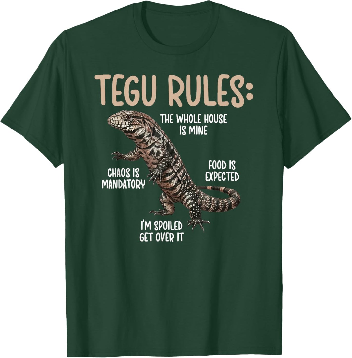Tegu Rules Tegu Owner Tegu Lover Tegu Lizard T-Shirt - T-Shirt | Forest