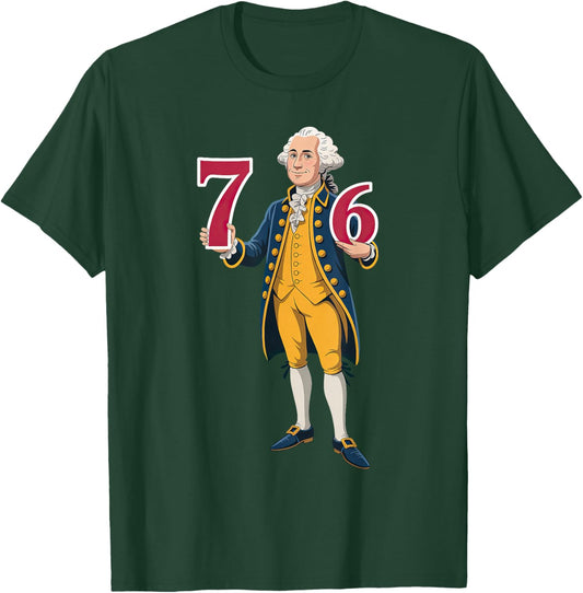 6 7 7 6 George Washington Six Seven T-Shirt - T-Shirt | Forest