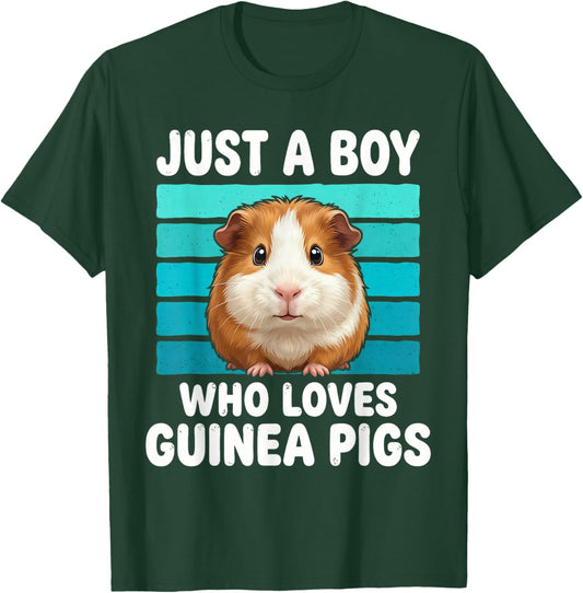 Just a Boy Who Loves Guinea Pig Funny Guinea Pig Kids Boys T-Shirt - T-Shirt | Forest
