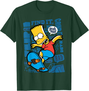 The Simpsons Bart Yeah Man Grind It Rad Skate T-Shirt - T-Shirt | Forest
