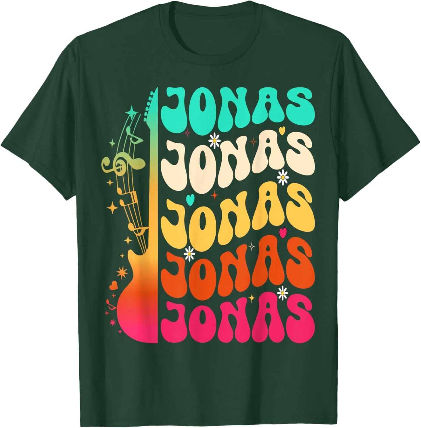 Retro Jonas First Name I Love Jonas 80's Groovy T-Shirt - T-Shirt | Forest