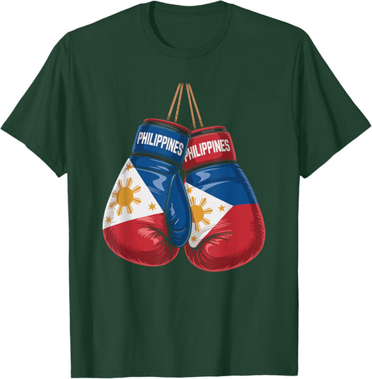 Philippines Flag Boxing Gloves Boxer Filipino Patriotism T-Shirt - T-Shirt | Forest