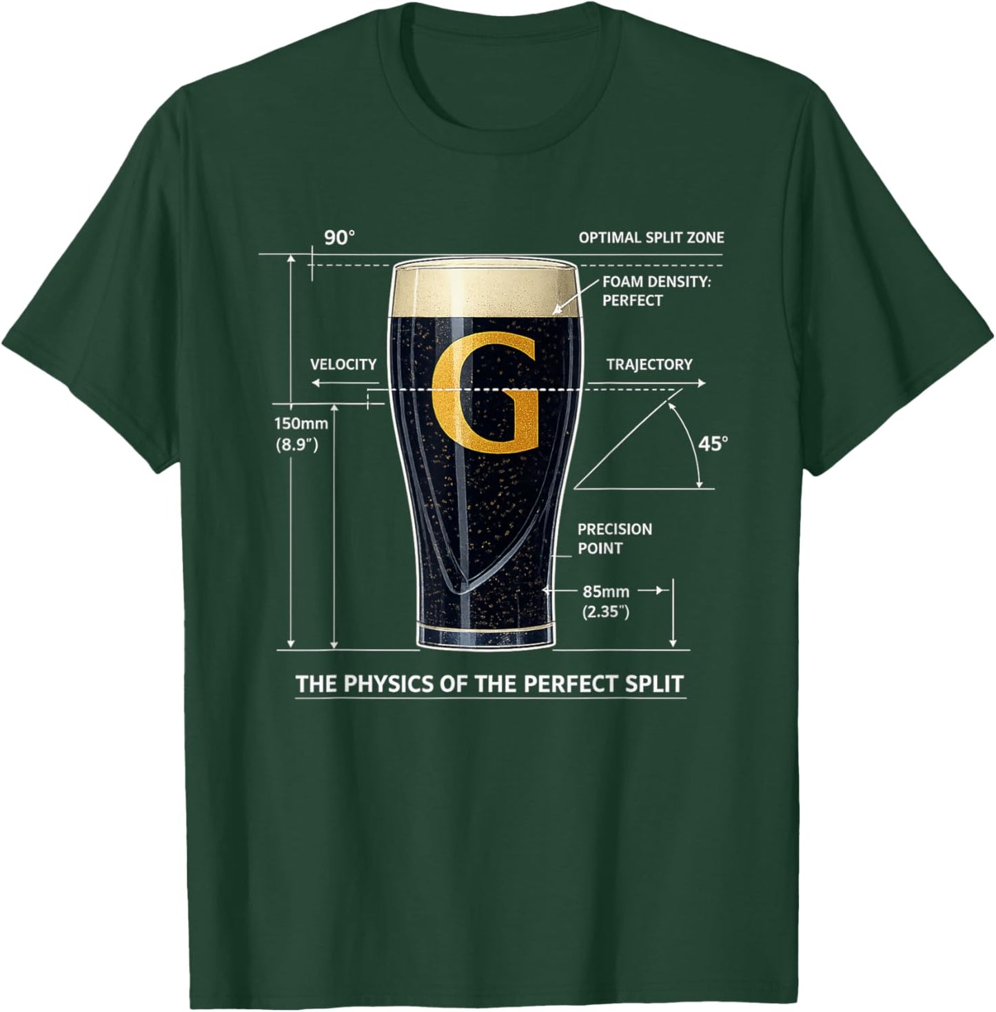 Physics of Perfect Split The G St Patricks Day Irish Drinks T-Shirt - T-Shirt | Forest