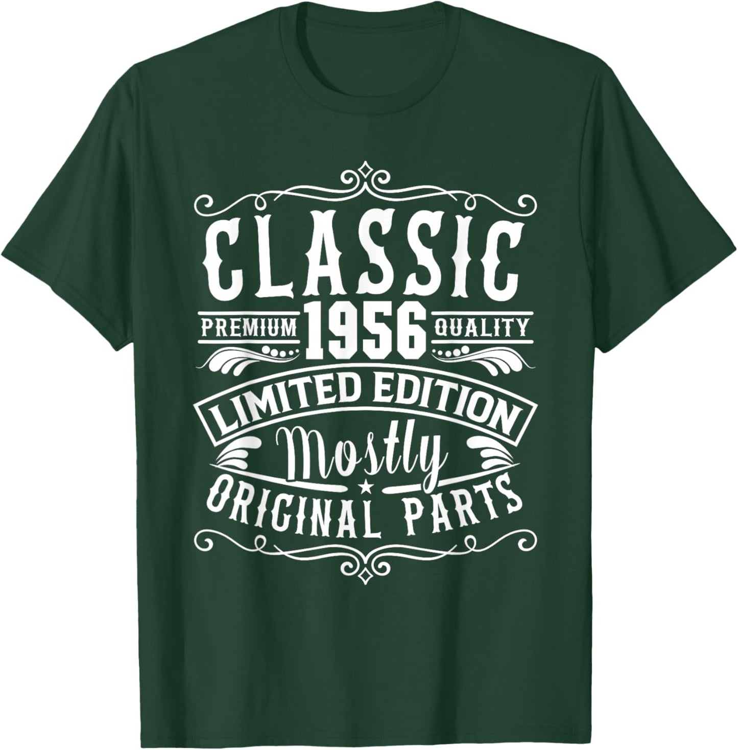 Born in 1956 Birthday, Classic Mostly Original Parts Funny T-Shirt - T-Shirt | Forest