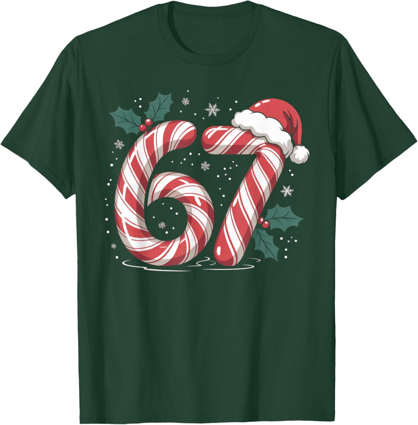 Christmas Candy Cane 67 Meme Funny Boys Girls T-Shirt - T-Shirt | Forest
