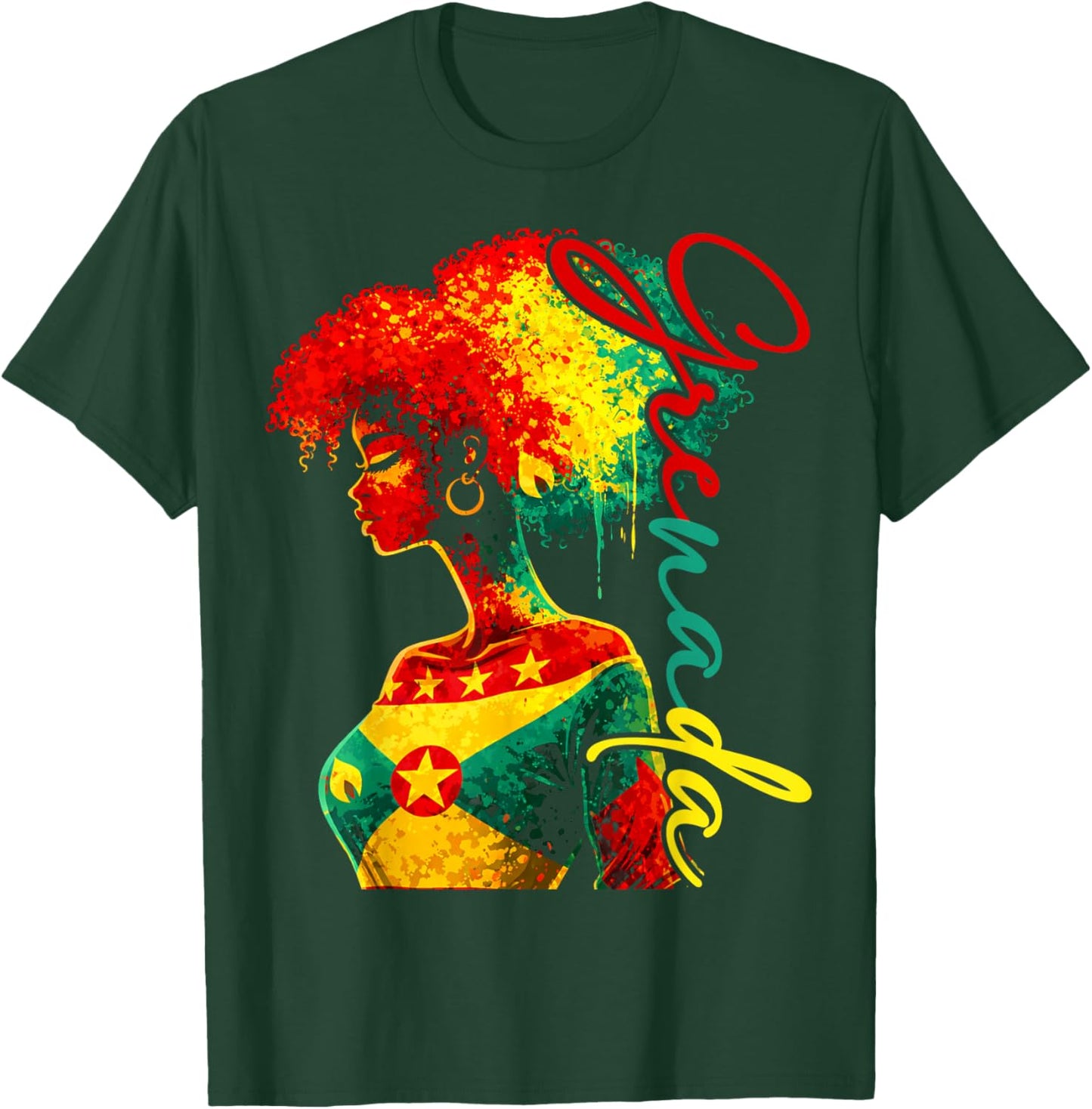 Grenada Flag Grenadian Girl Proud Pride Patriotic T-Shirt - T-Shirt | Forest