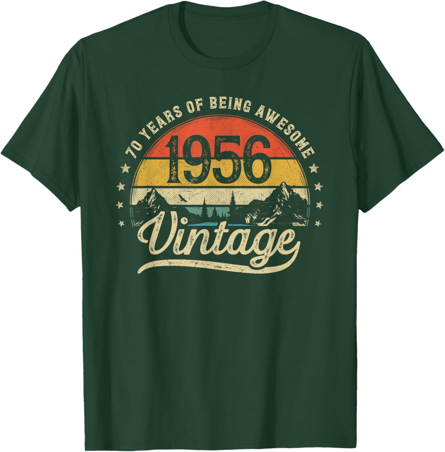 Vintage 1956 70 Years Old 70th Birthday T-Shirt - T-Shirt | Forest
