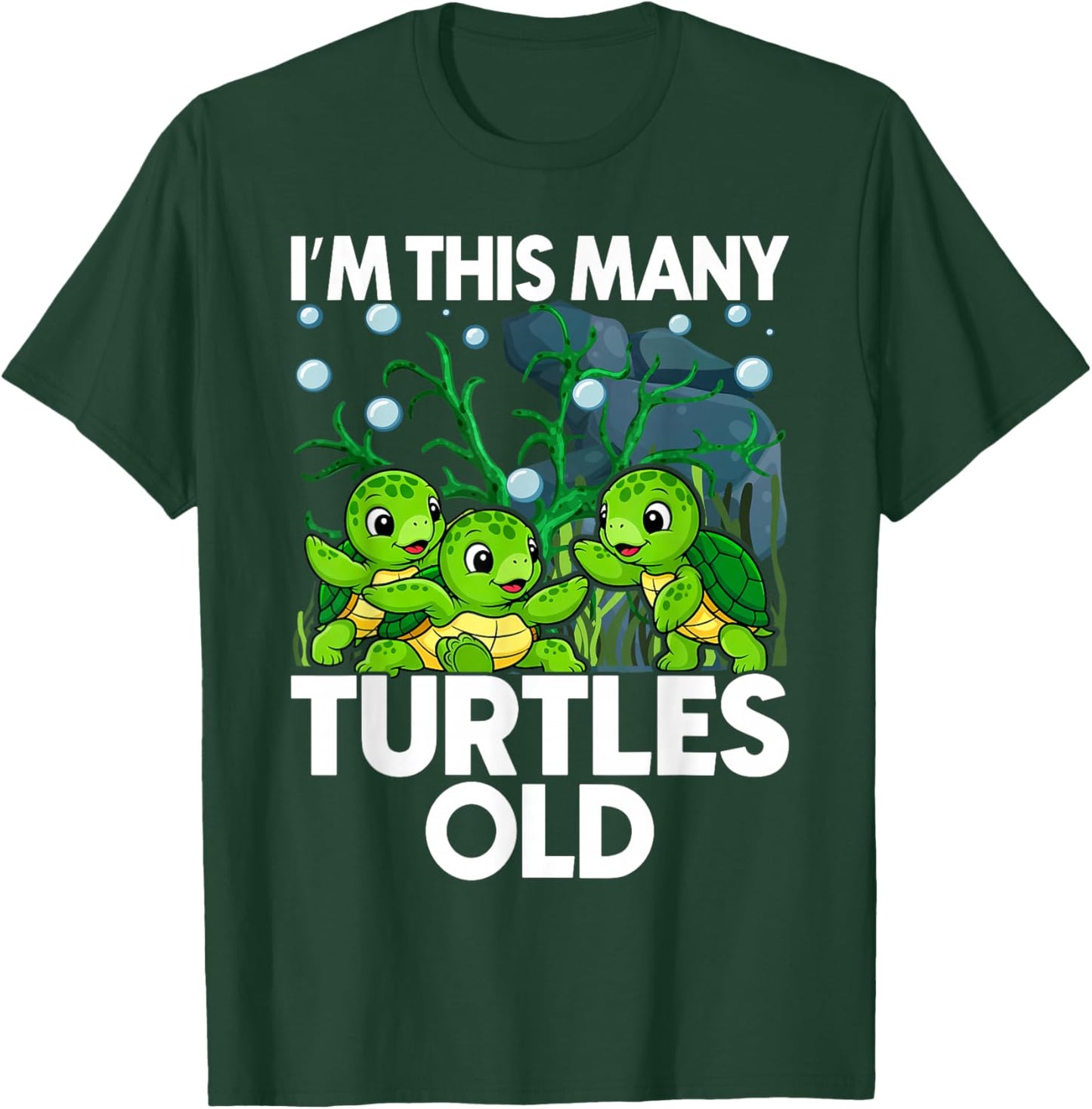 Kids 3 Year Old Boy Sea Turtles 3rd Birthday T-Shirt - T-Shirt | Forest