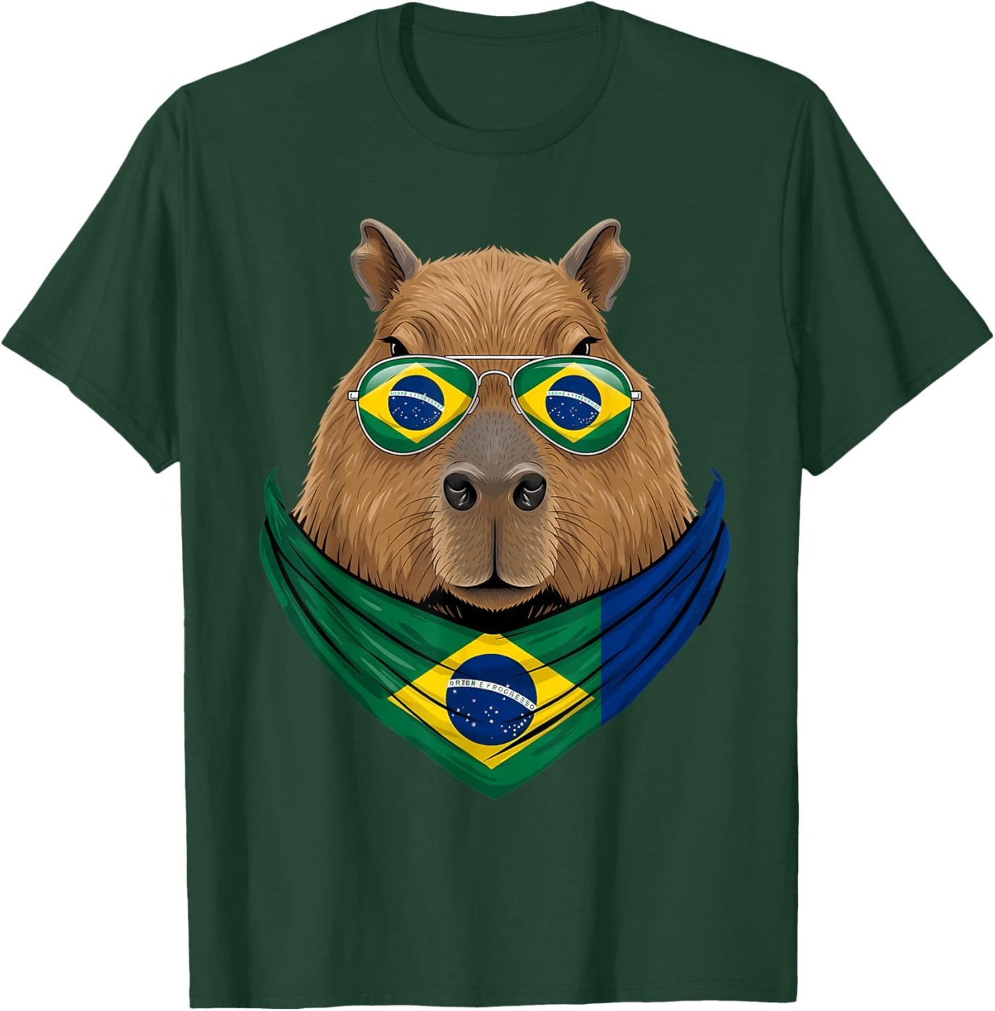 Brasil Flag Capybara Brazilian Pride Brasilian Roots Brazil T-Shirt - T-Shirt | Forest