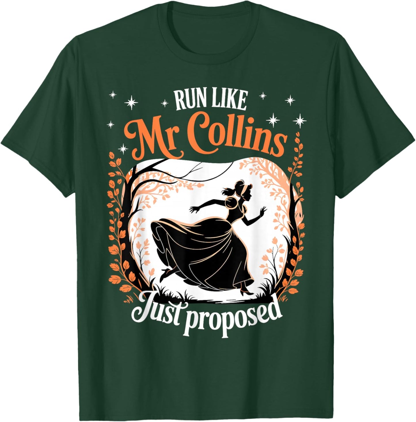 Funny Book Meme Run Like Mr Collins Just Proposed Joke T-Shirt - T-Shirt | Forest