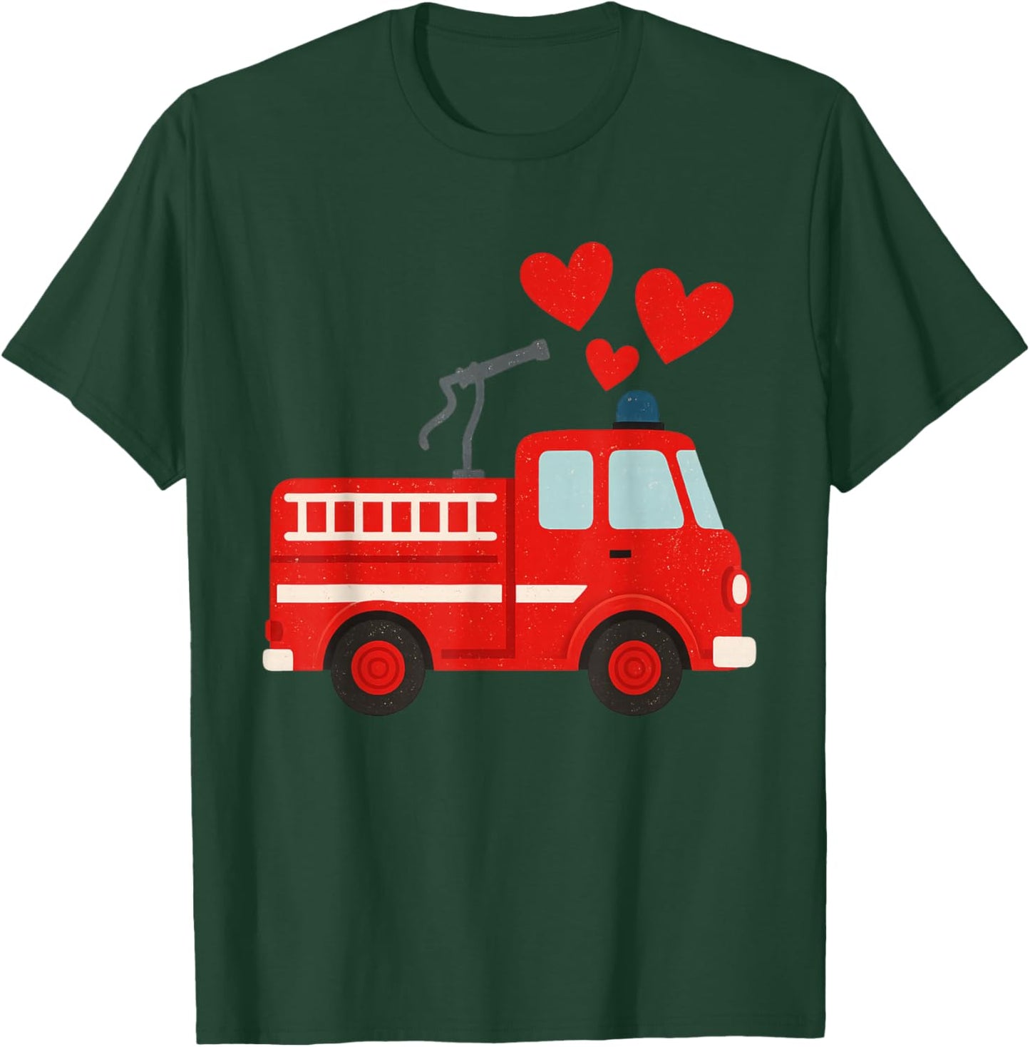 Valentine's Day Red Firetruck for Toddlers Kids Adults T-Shirt - T-Shirt | Forest